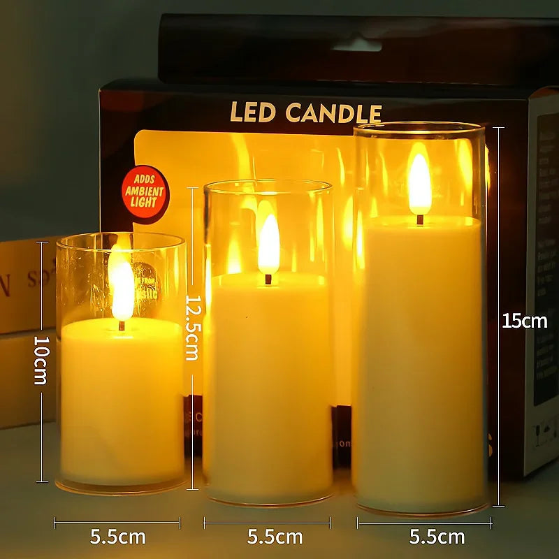 led rocking simulation glass electronic candle light Christmas wedding birthday romantic atmosphere candle decoration