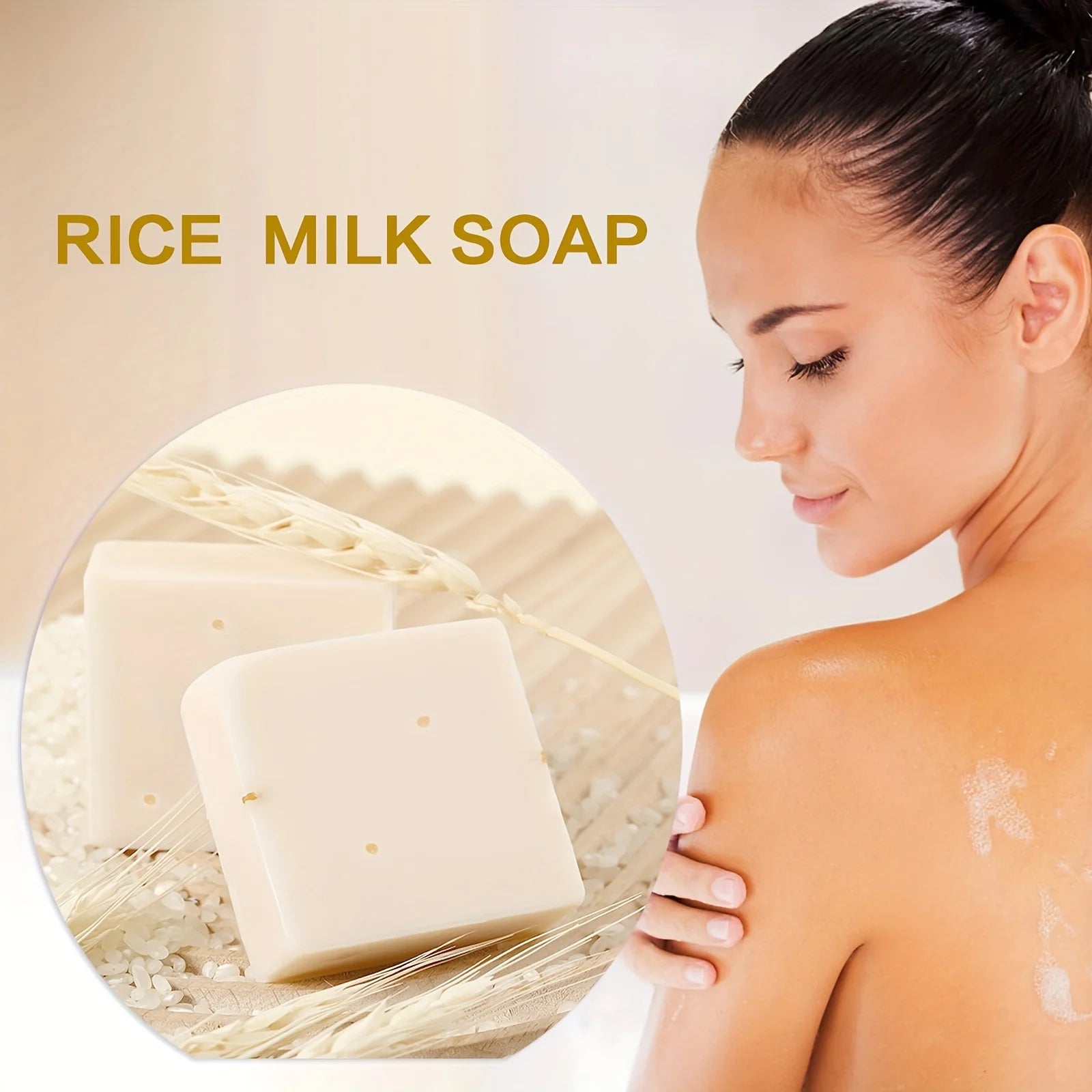 Original Milk Rice Soap Essential Oil Soap Bath Handmade Soap Deep Cleansing Skin 60g(2.12oz)-2 pcs