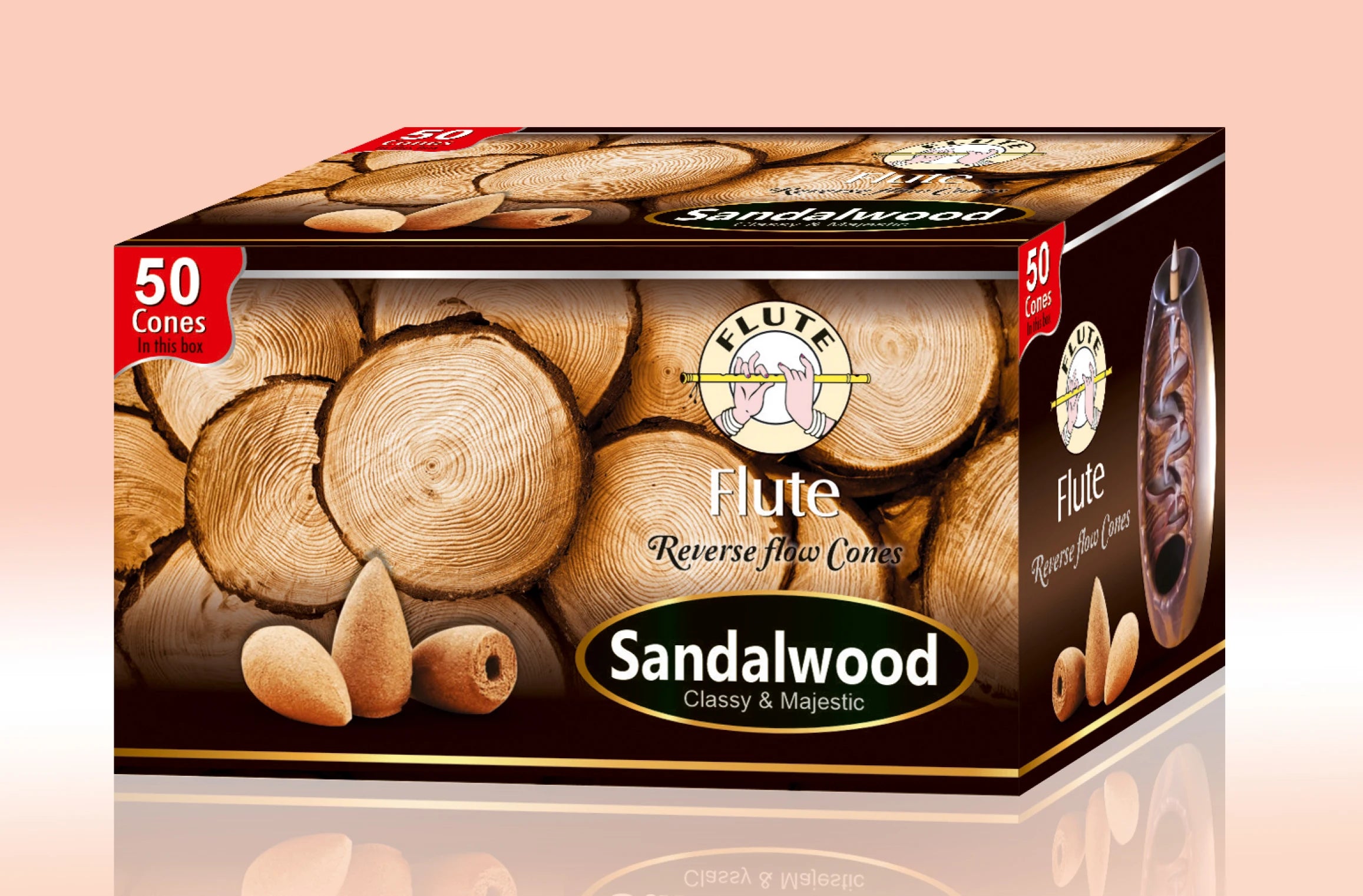 50Pcs/Box Better Quality Natural Perfume Indian Incense Sandalwoo Backflow Incense Cones Long-lasting Smell