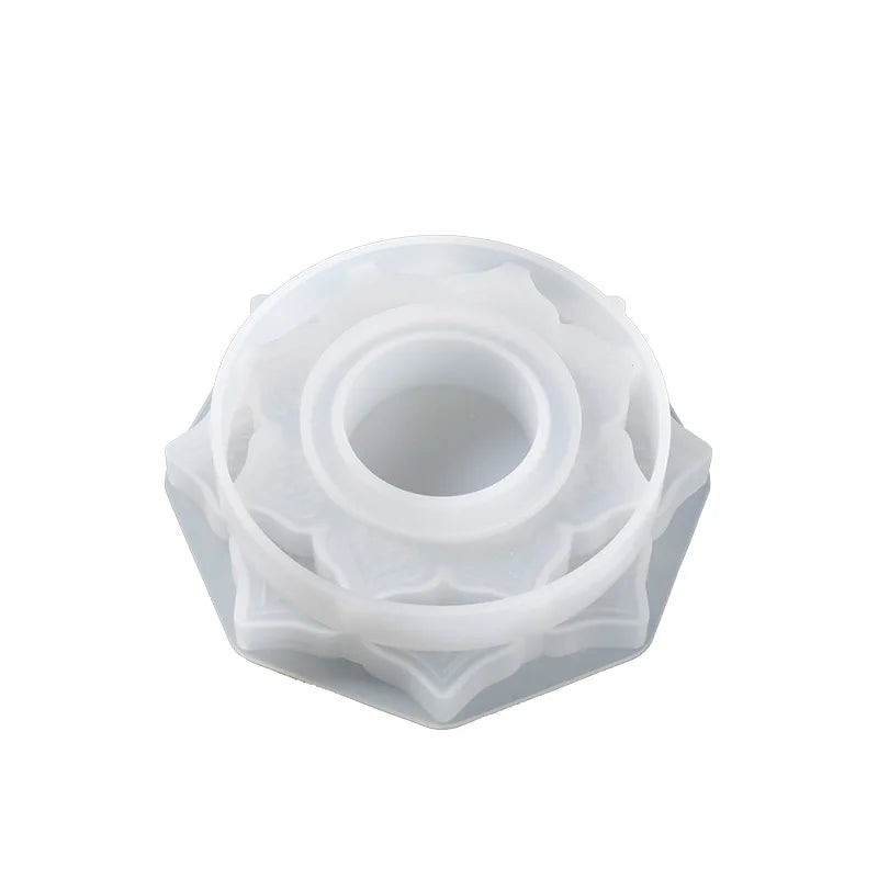 DIY Crystal Epoxy Resin Mold Irregular Pattern Flower Candle Holder Storage Silicone Mold