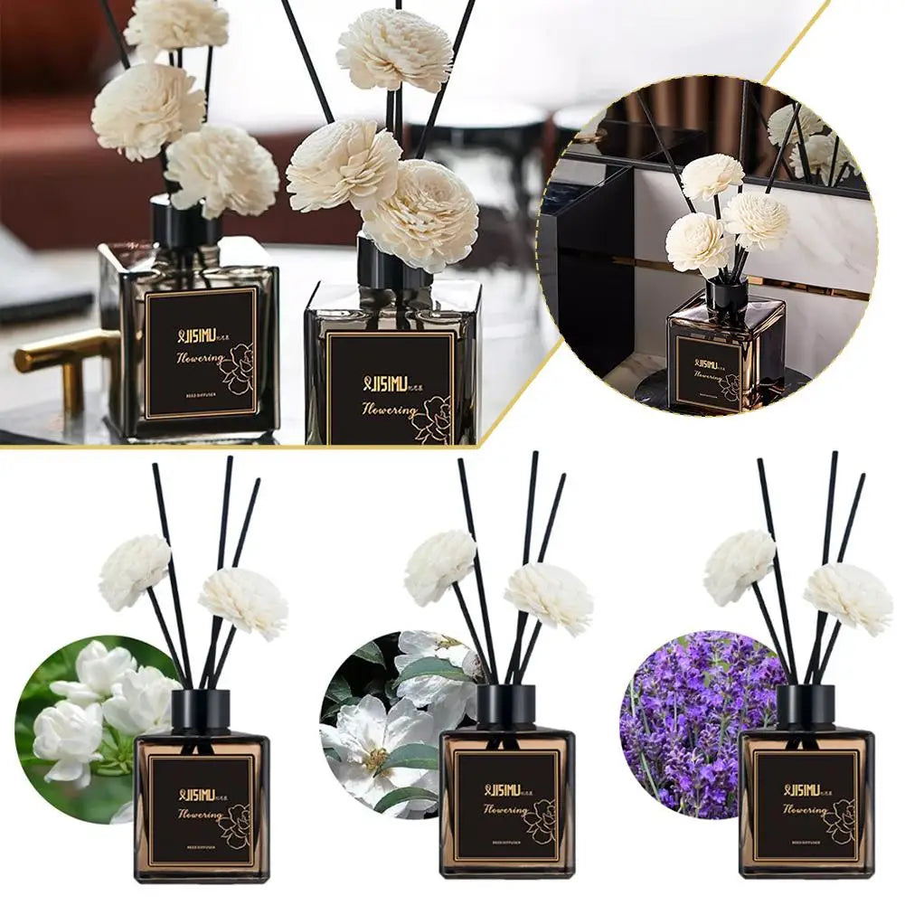 Reed Diffuser Set For Bathroom Air Fresheners,Jasmine Scented Oil Diffuser With Sticks,Aromatherapy Oil Reed Diffuser Home Decor