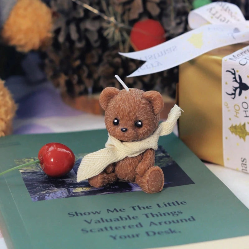 1/2pcs Scented Candle Simulation Teddy Bear Shape Fragrance Cute Souvenir Gift Atmosphere Creative Handmade High-end Bear Candle