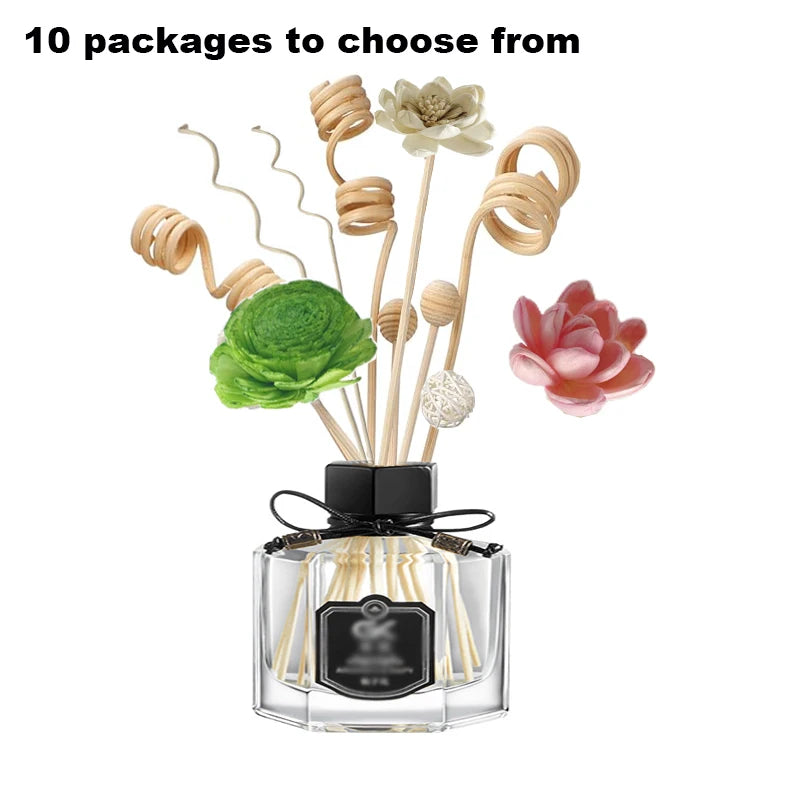 Artificial Hydrangea Flower Rattan Sticks Fireless Fragrances Reed Essential Oil Diffuser Stick DIY Ornaments Home Decor