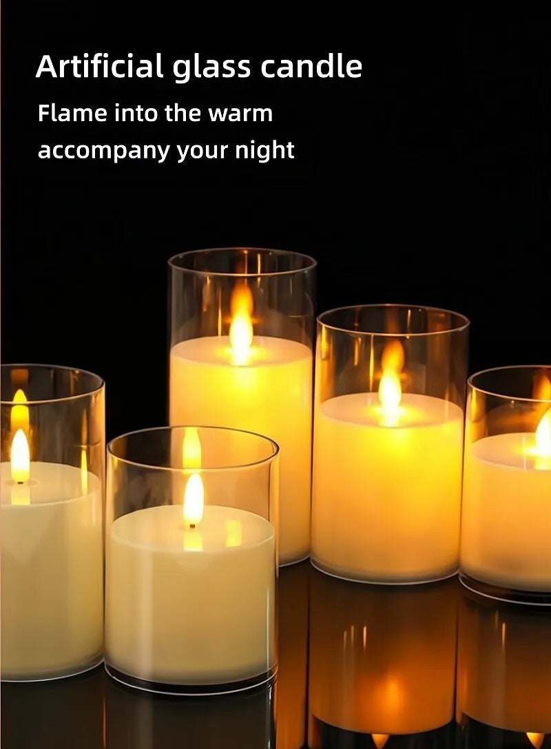 led rocking simulation glass electronic candle light Christmas wedding birthday romantic atmosphere candle decoration