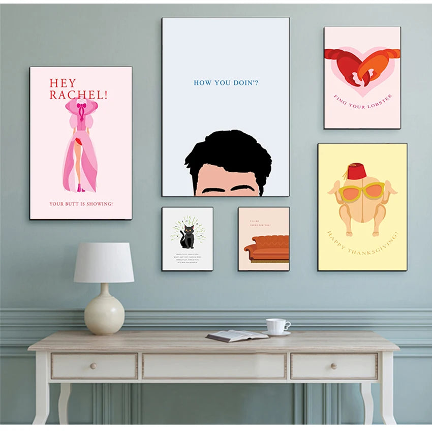 Painting Classic Wall Pictures For Living Room Decor Friends TV Show Door Smelly Cat Nordic Posters And Prints Art Canvas