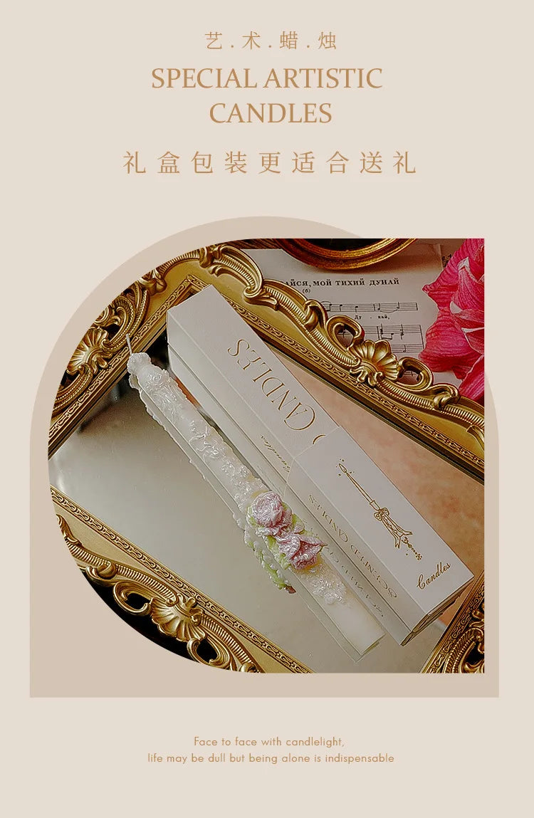 Embossed Long Candles for Candlesticks Taper Scented Wedding Candles Ceremony Home Decorations Item