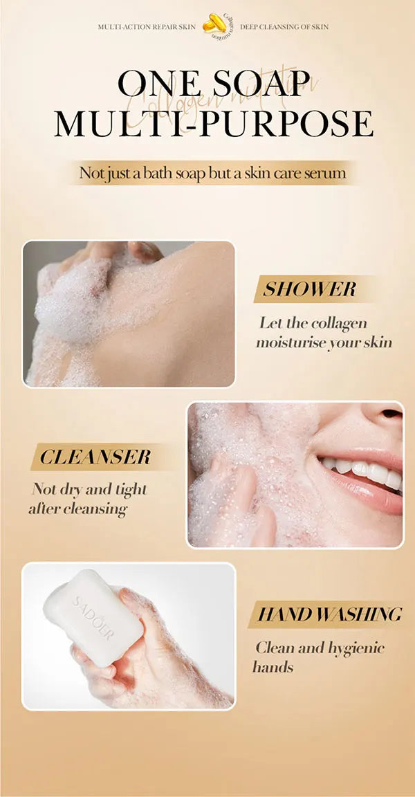 Collagen Gentle And Moisturizing Deep Cleansing Face And Bath Soap Long-Lasting Fragrance Handmade Soap