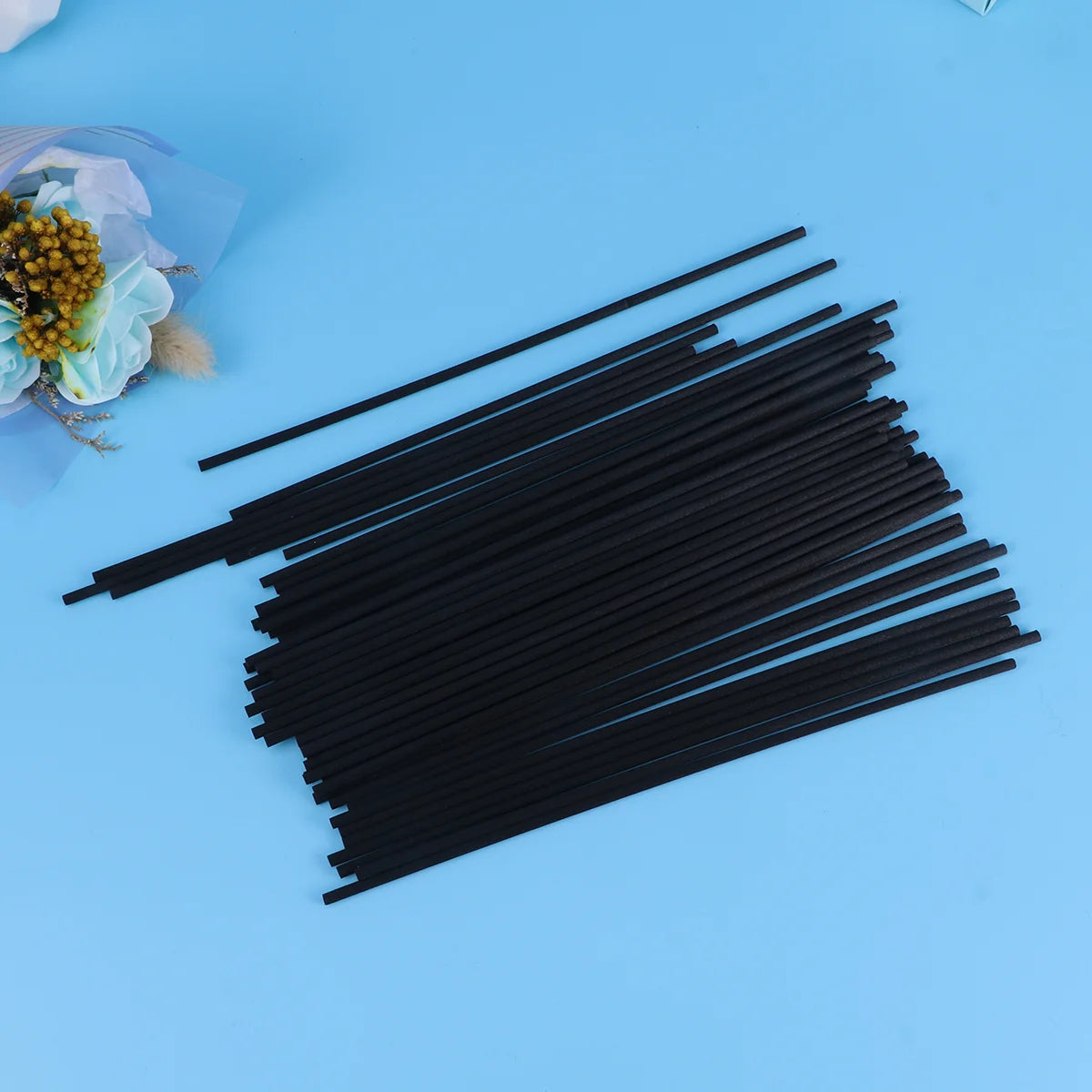 50pcs Black Diffuser Sticks Natural Aroma Fiber Reed Efficiently Wicking Essential Oils Home Fragrance Decor diffuser reed