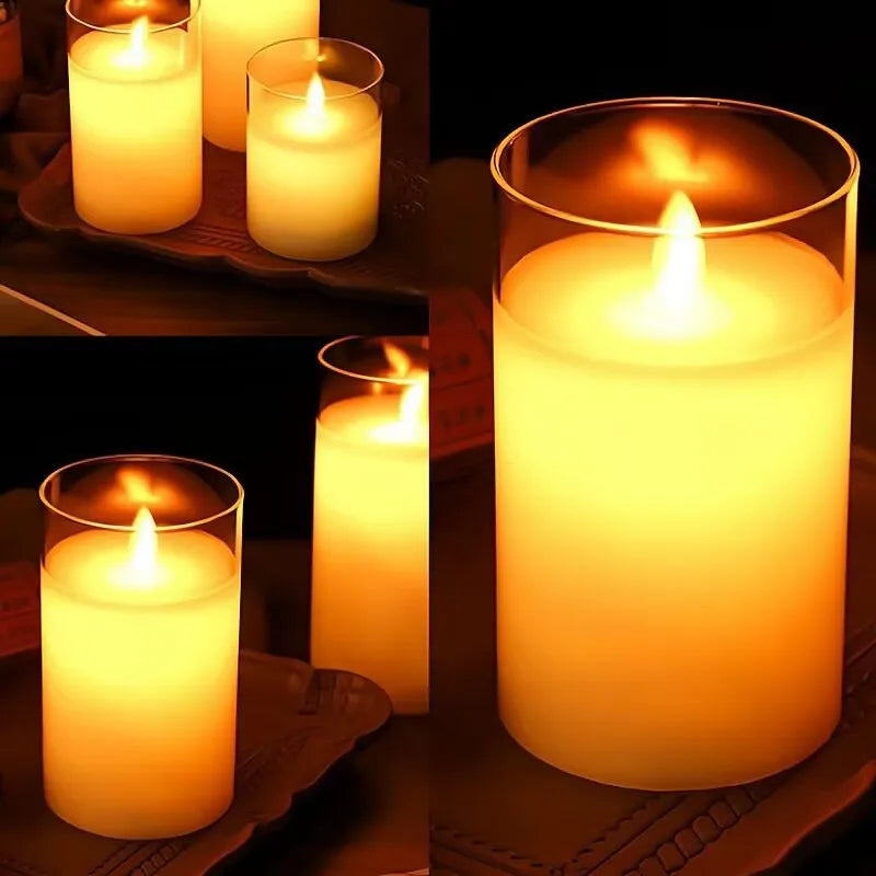led rocking simulation glass electronic candle light Christmas wedding birthday romantic atmosphere candle decoration