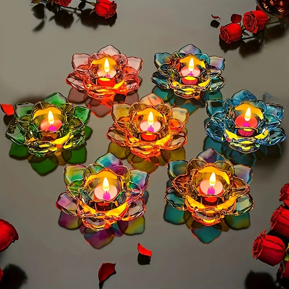 1pc- Lotus tea lamp resin mold, suitable for DIY jewelry, container boxes, candlesticks, and desktop decoration