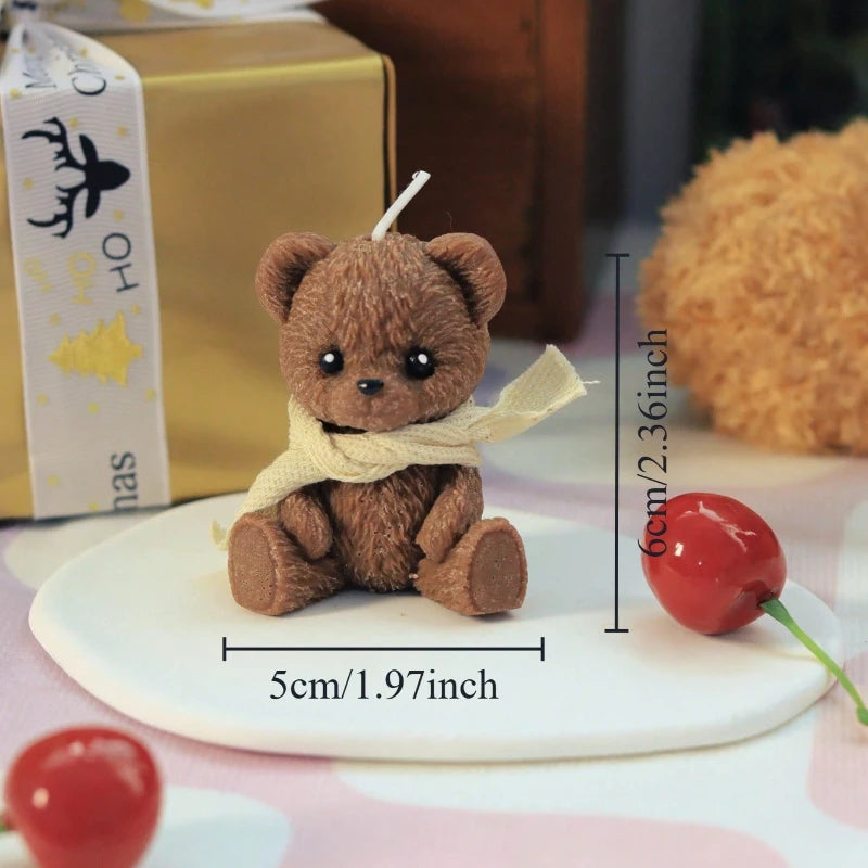 1/2pcs Scented Candle Simulation Teddy Bear Shape Fragrance Cute Souvenir Gift Atmosphere Creative Handmade High-end Bear Candle