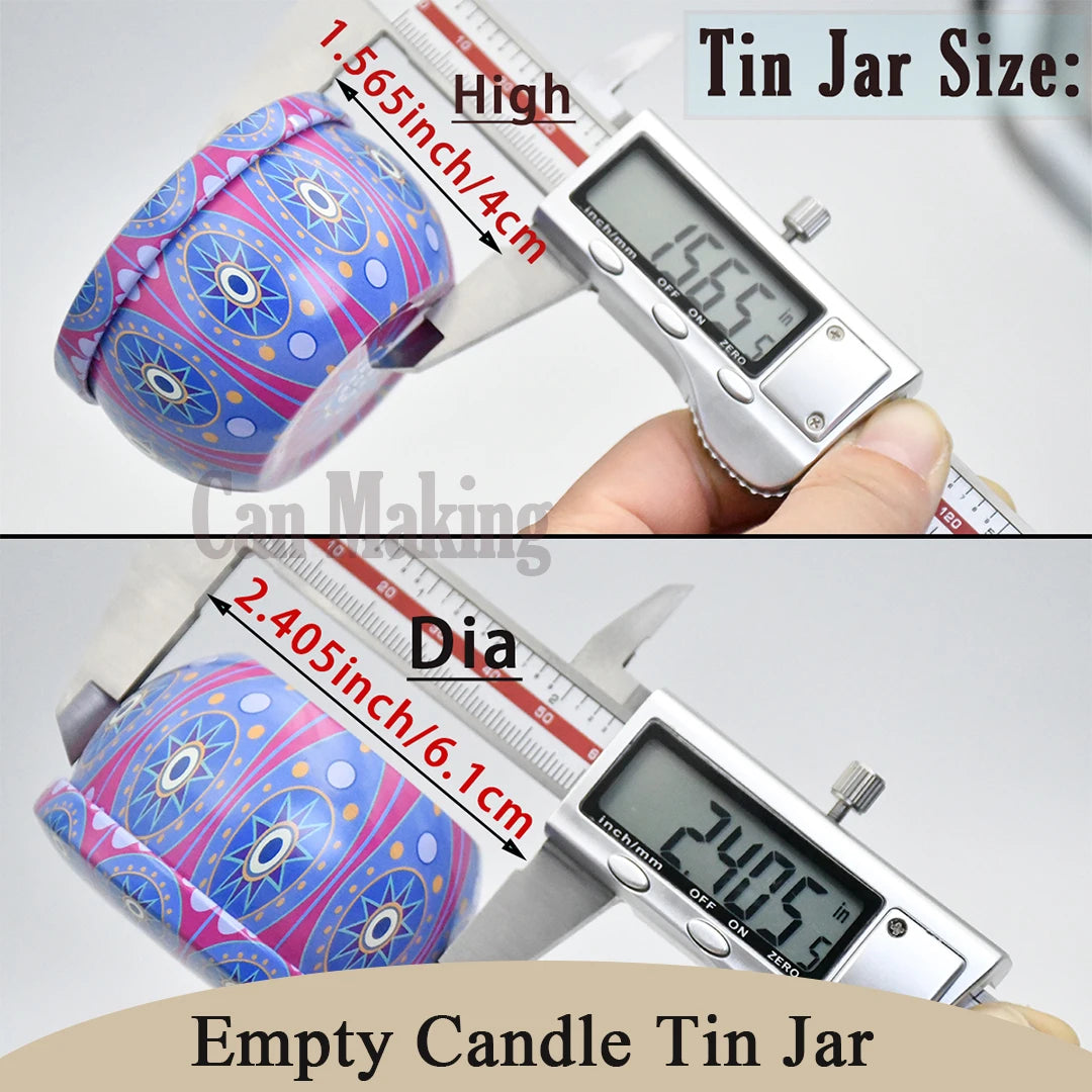 56 Colorful Floral Patterned Tin Boxes, Available in Sets of 36pcs, Each Containing 2.2-Ounce Candle Jars