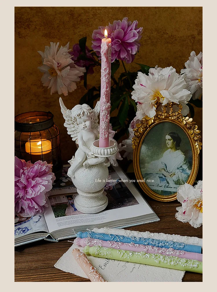 Embossed Long Candles for Candlesticks Taper Scented Wedding Candles Ceremony Home Decorations Item