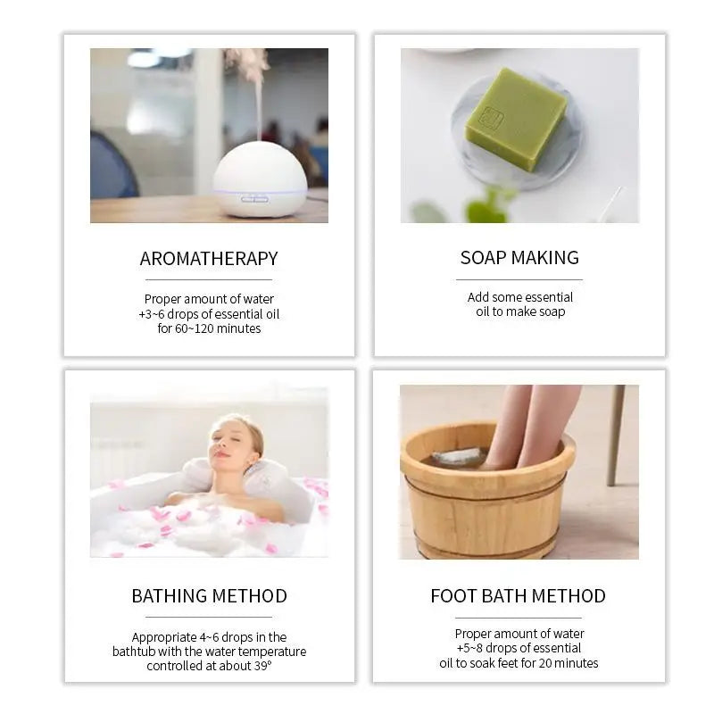 29 Flavors 10ml Essential Oils For Aroma Diffuser AirHumidifier Home Water-soluble Lavender Rose Eucalyptus White Peach Oolong