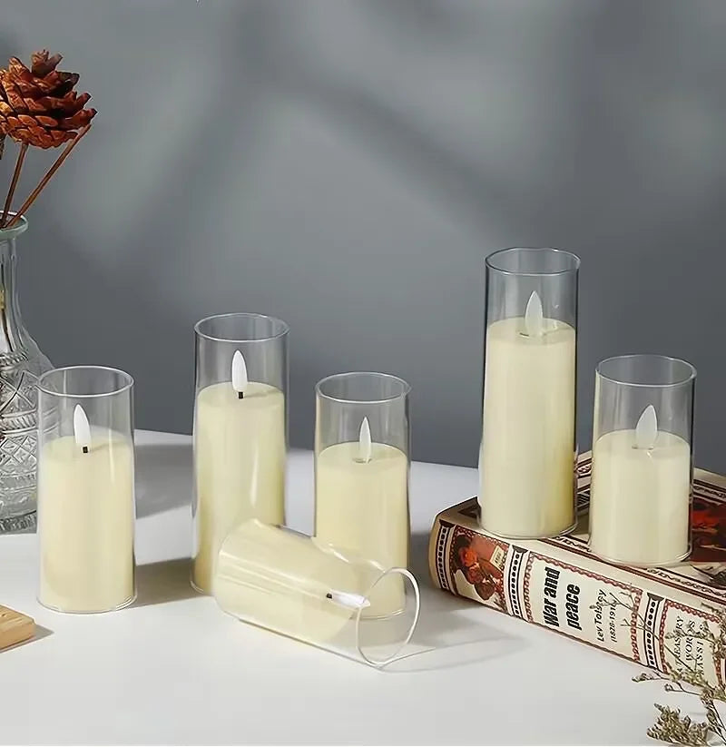 led rocking simulation glass electronic candle light Christmas wedding birthday romantic atmosphere candle decoration