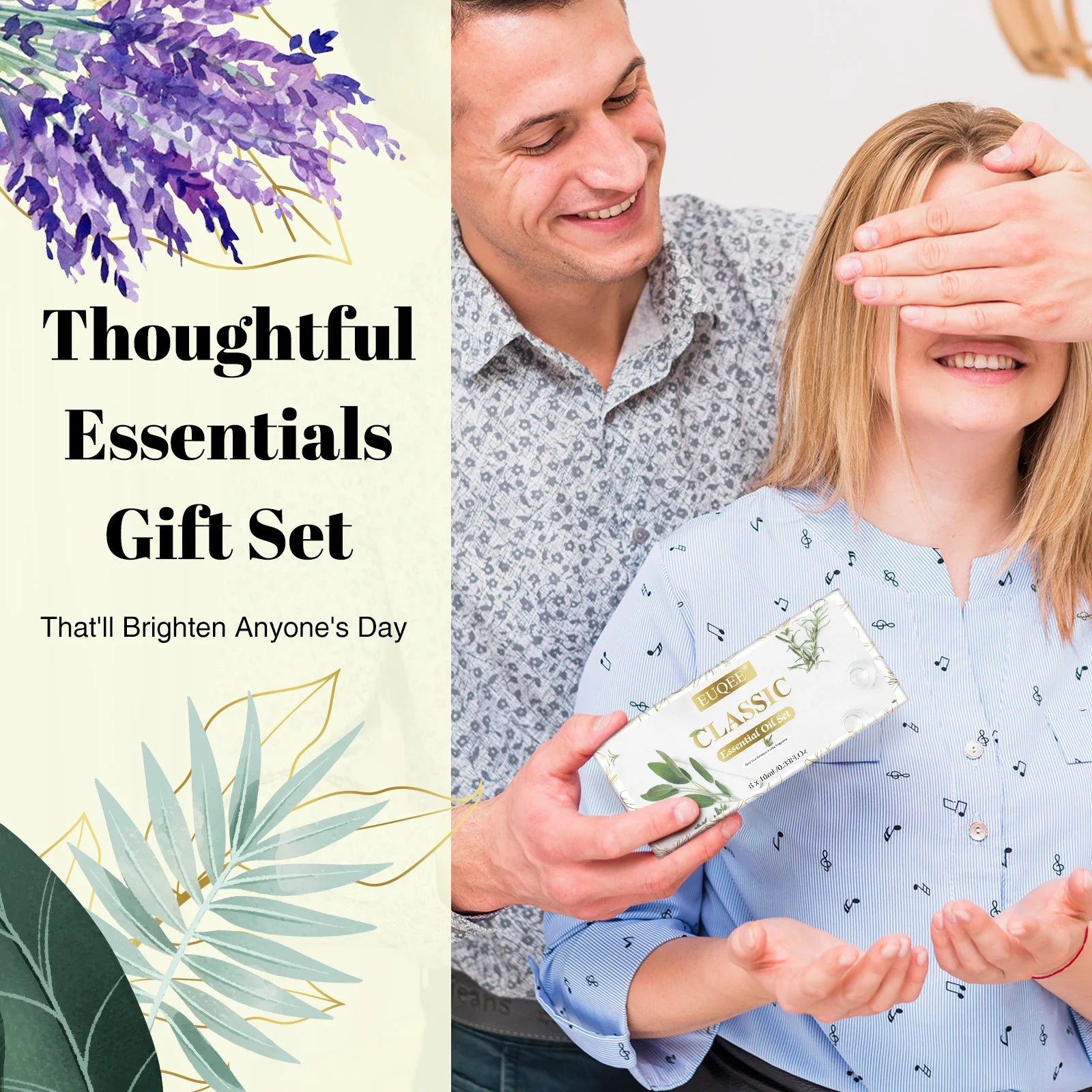 EUQEE Lavender Eucalyptus Peppermint Tea Tree Sweet Orange Lemongrass Essential Oils for Humidifier Aromatic Diffusers 6pcs/set