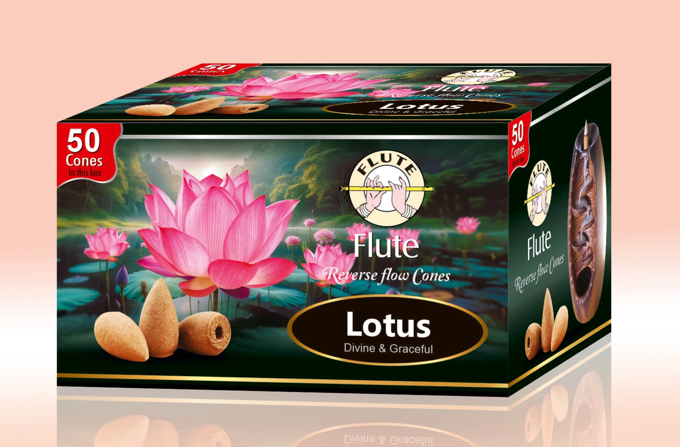 50Pcs/Box Better Quality Natural Perfume Indian Incense Sandalwoo Backflow Incense Cones Long-lasting Smell