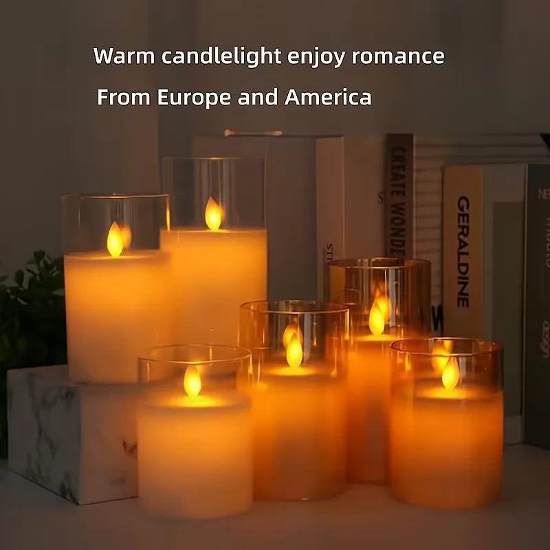 led rocking simulation glass electronic candle light Christmas wedding birthday romantic atmosphere candle decoration