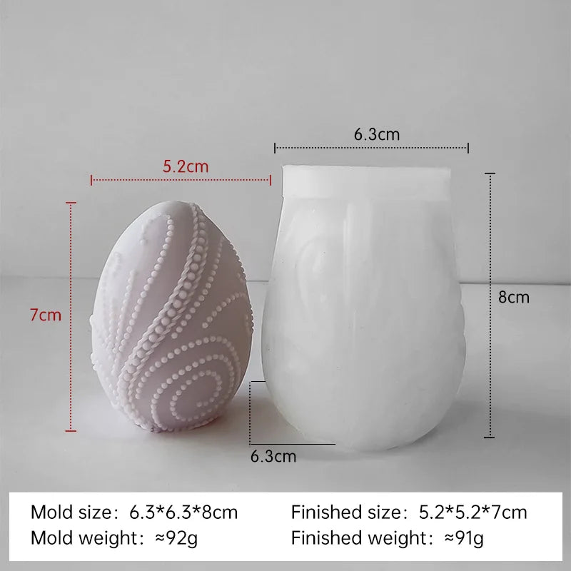 3D Easter Egg Candle Silicone Mold Angel Flower Embossment DIY Handmade Soap Chocolate Baking Mould