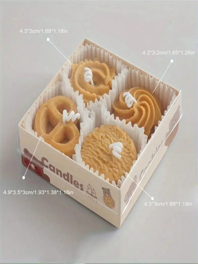 biscuit candles, cookie scented candles gift box gift creative candles ins set gift modeling wax, holiday decoration