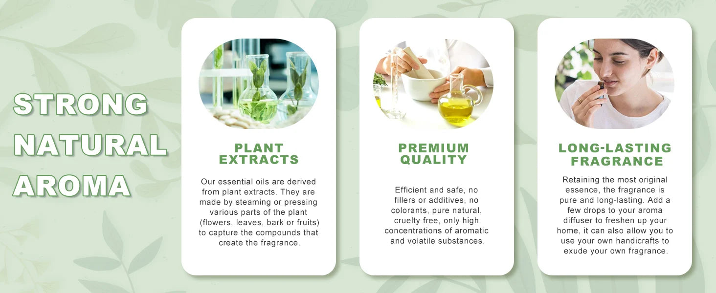 PHATOIL 30ml Lavender Lemon Eucalyptus Sandalwood Bergamot Aromatherapy Essential Oil For Diffuser,Candle Making,DIY Soap & Bomb