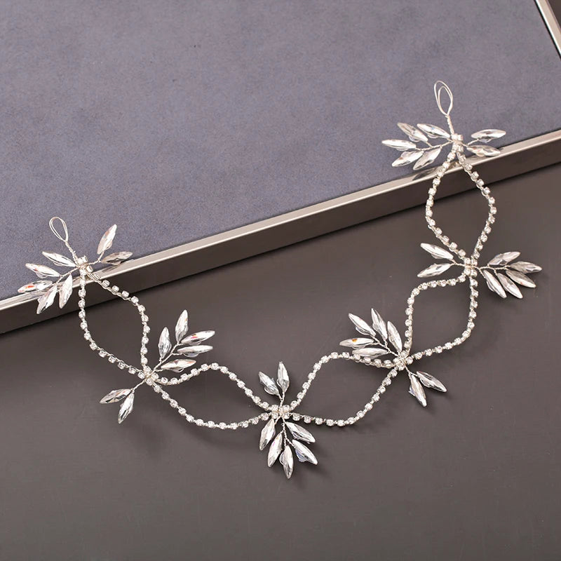 Pearl Crystal Bridal Headband Hairband Rhinestone Wedding Hair Accessories Jewelry Vine For Women Bride Tiara Headband Headpiece