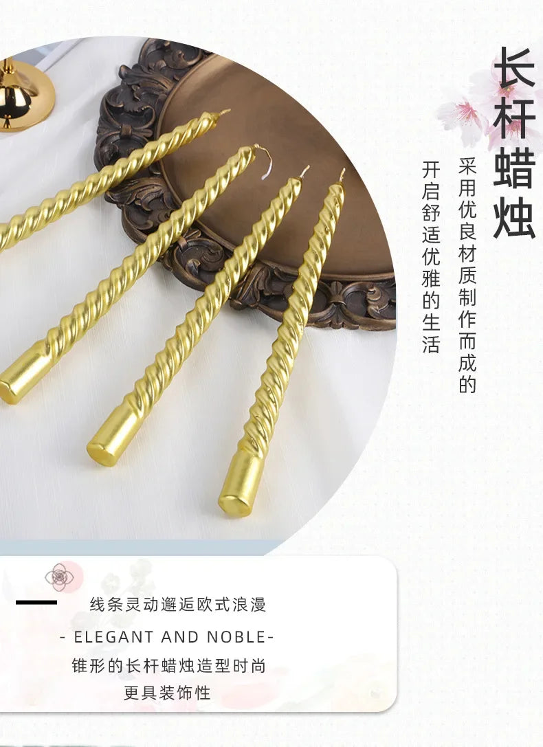 Boxed Western Restaurant Birthday Candle Long Taper Pole Candle Color Thread Romantic Wedding Event Candle