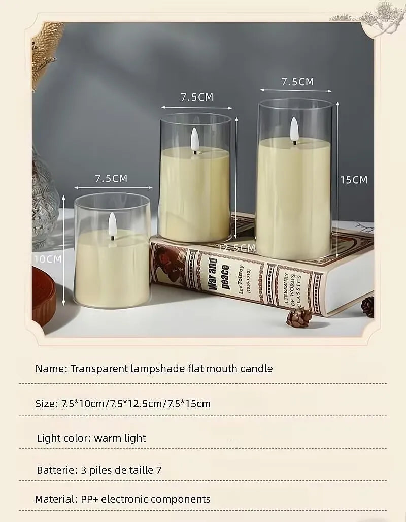 led rocking simulation glass electronic candle light Christmas wedding birthday romantic atmosphere candle decoration