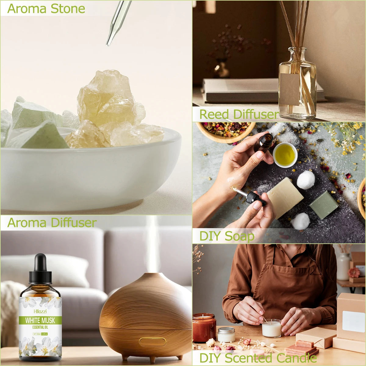 White Musk essential oil is suitable for skincare, bath and shower use, and as a diffuser for all skin types.