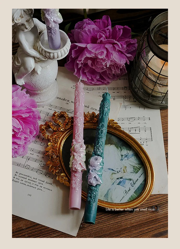 Embossed Long Candles for Candlesticks Taper Scented Wedding Candles Ceremony Home Decorations Item