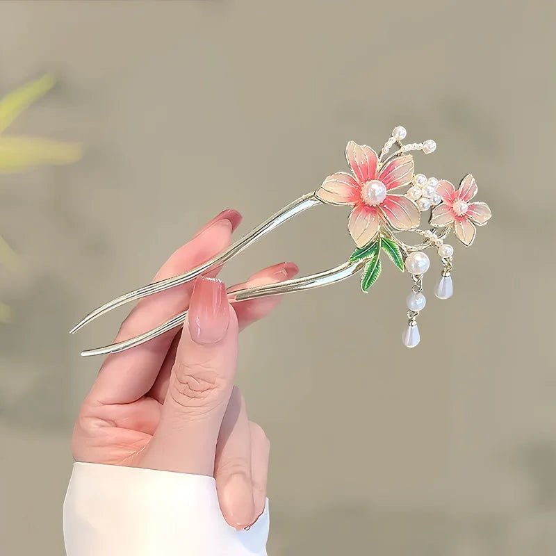 Pearl Rhinestone Flower Hairpins Wedding Hair Accessories Pearl Hairpins Flower Bridal Hair Pins Hair Ornaments Hair Stick