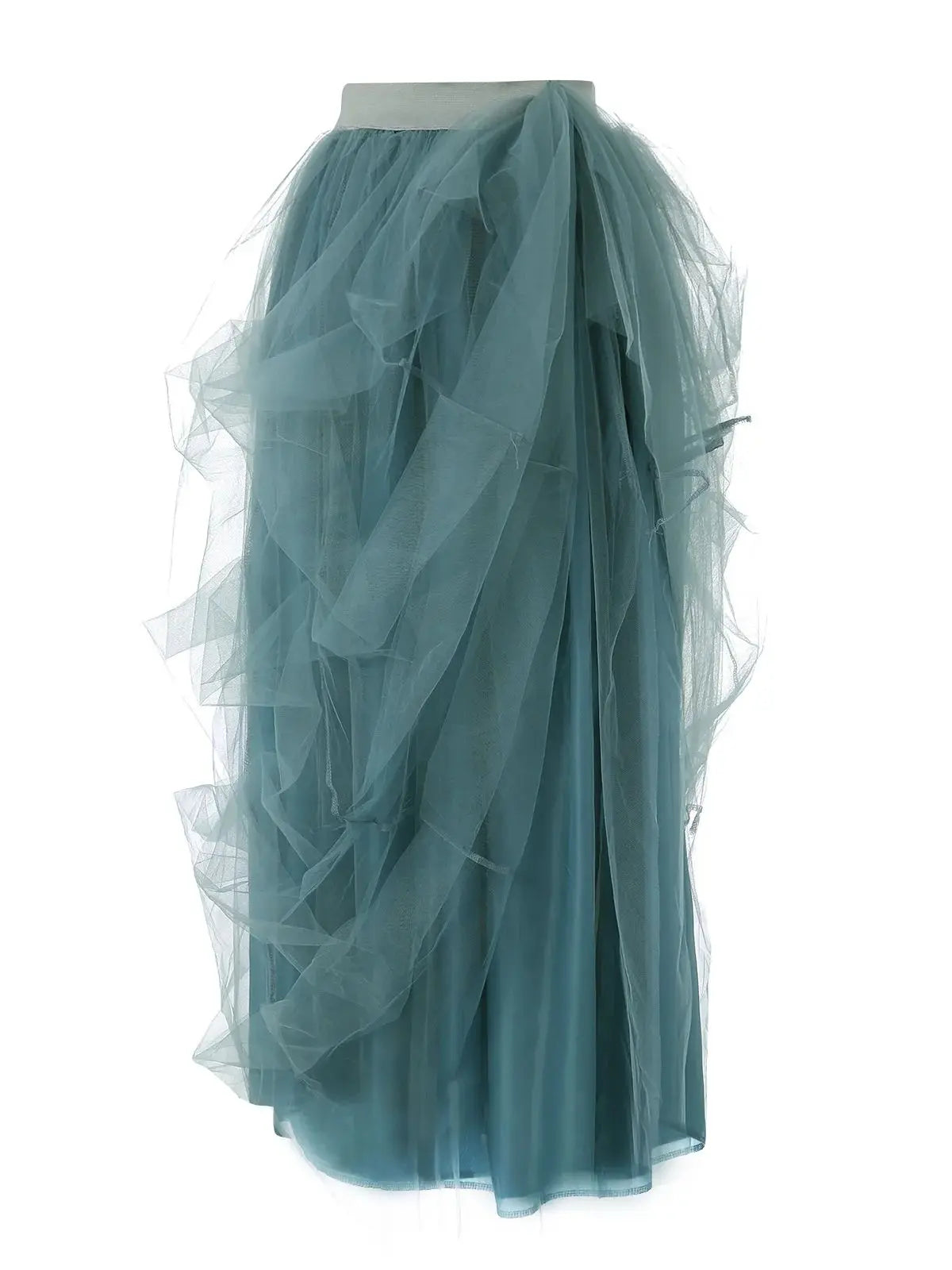 Women Layered Tulle Tutu Skirts for Evening Party Wedding High Waist Long Split Skirts Ladies Princess Bridal Prom Skirts Female