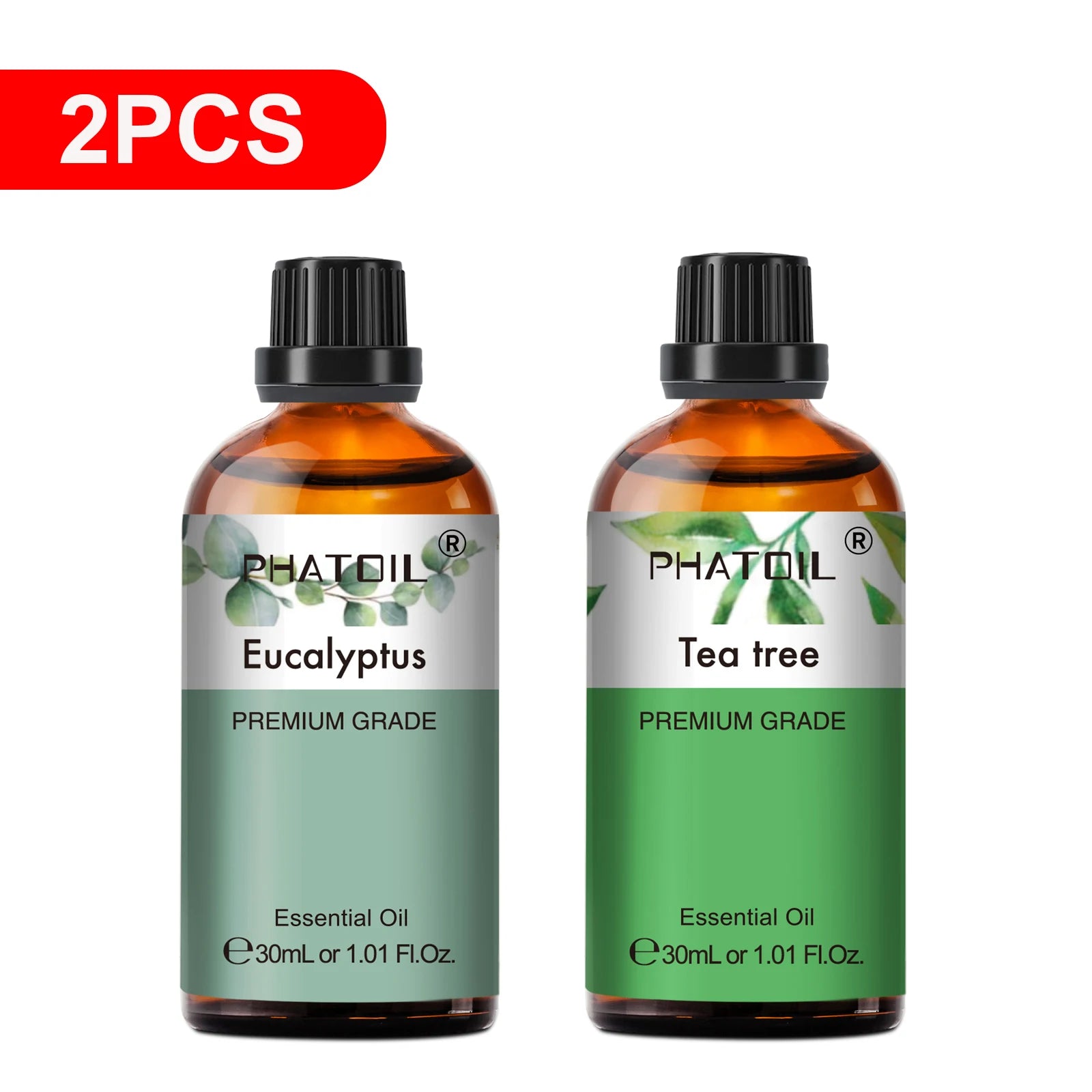 PHATOIL 30ml Lavender Lemon Eucalyptus Sandalwood Bergamot Aromatherapy Essential Oil For Diffuser,Candle Making,DIY Soap & Bomb