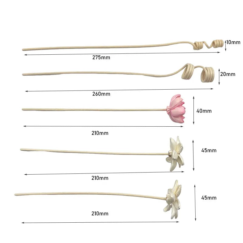 Artificial Hydrangea Flower Rattan Sticks Fireless Fragrances Reed Essential Oil Diffuser Stick DIY Ornaments Home Decor