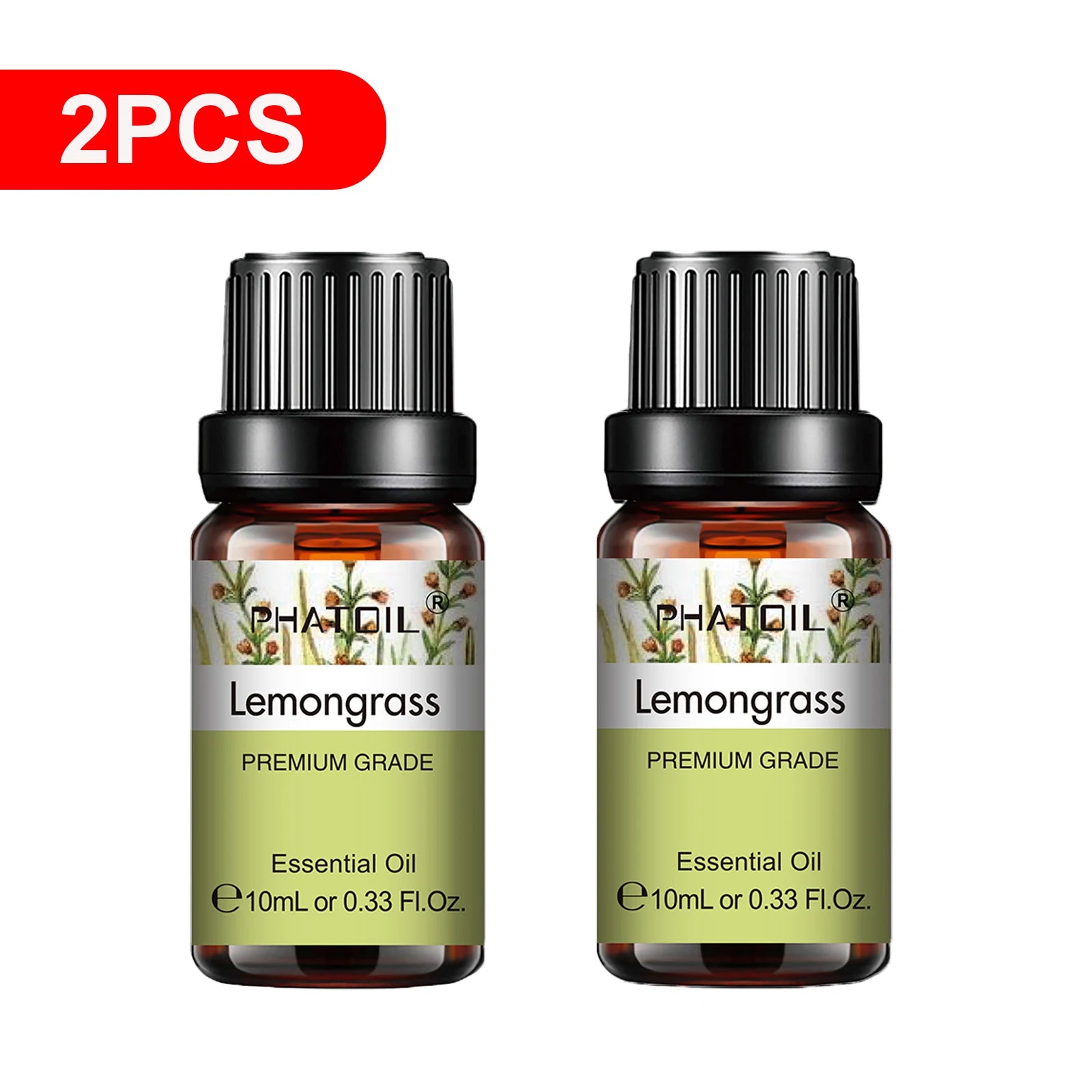 PHATOIL 10ml Natural Essential Oils for Diffuser Aromatherapy Lavender Vanilla Lemon Rose Lemongrass Essential Oil DIY Soap