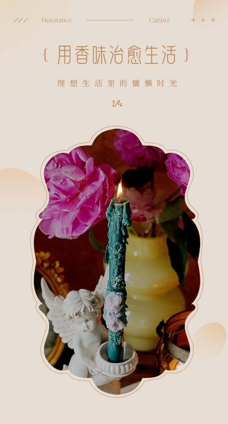 Embossed Long Candles for Candlesticks Taper Scented Wedding Candles Ceremony Home Decorations Item