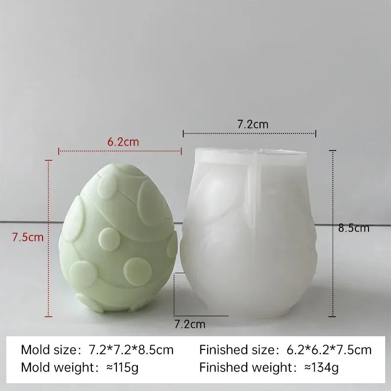 3D Easter Egg Candle Silicone Mold DIY Aromatherapy Candle Plaster Resin Ornaments Geometric Eggs Mould Easter Decor Crafts