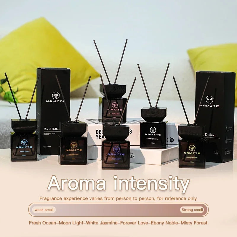 NAMSTE 100ML Fireless Reed Diffuser Oil Fragrance Replacement Stick Aroma Oil Reed Diffuser Set Scent Air Purifier For Home