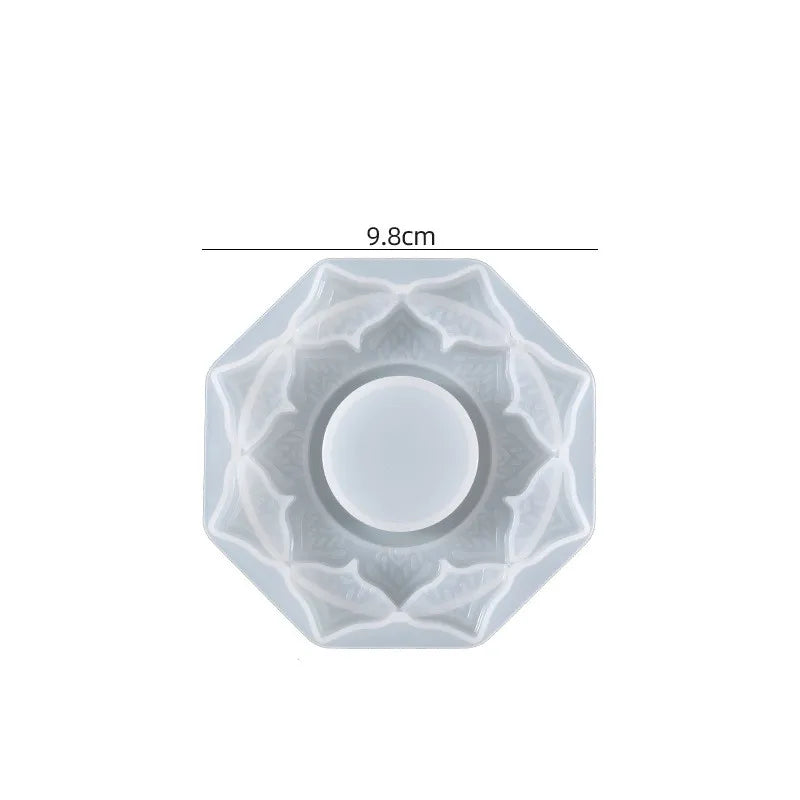 DIY Crystal Epoxy Resin Mold Irregular Pattern Flower Candle Holder Storage Silicone Mold