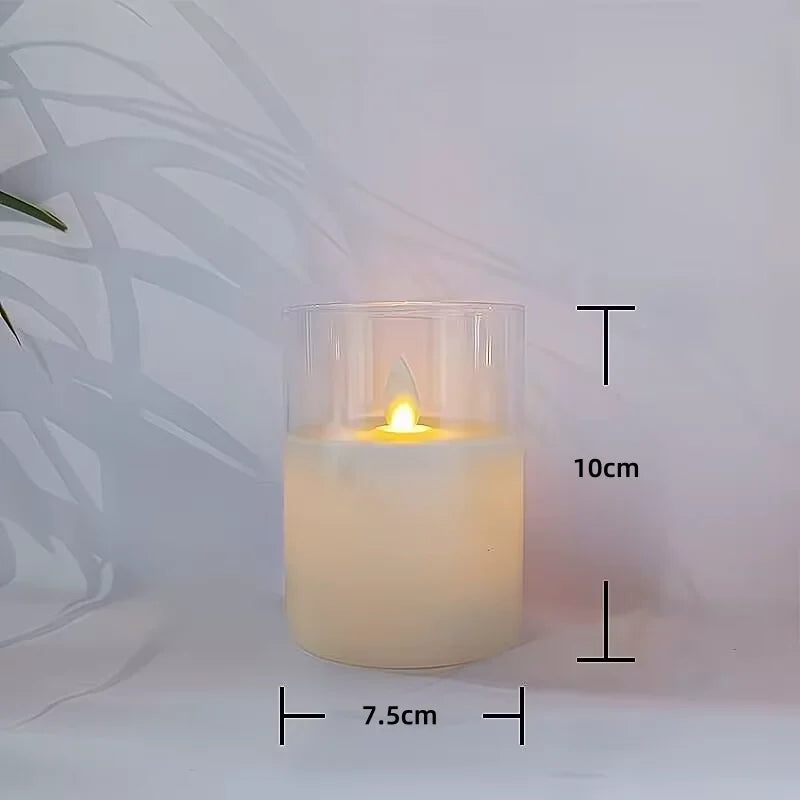 led rocking simulation glass electronic candle light Christmas wedding birthday romantic atmosphere candle decoration