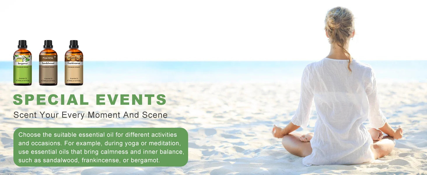 PHATOIL 30ml Lavender Lemon Eucalyptus Sandalwood Bergamot Aromatherapy Essential Oil For Diffuser,Candle Making,DIY Soap & Bomb