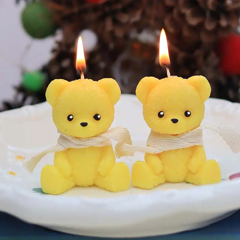 1/2pcs Scented Candle Simulation Teddy Bear Shape Fragrance Cute Souvenir Gift Atmosphere Creative Handmade High-end Bear Candle