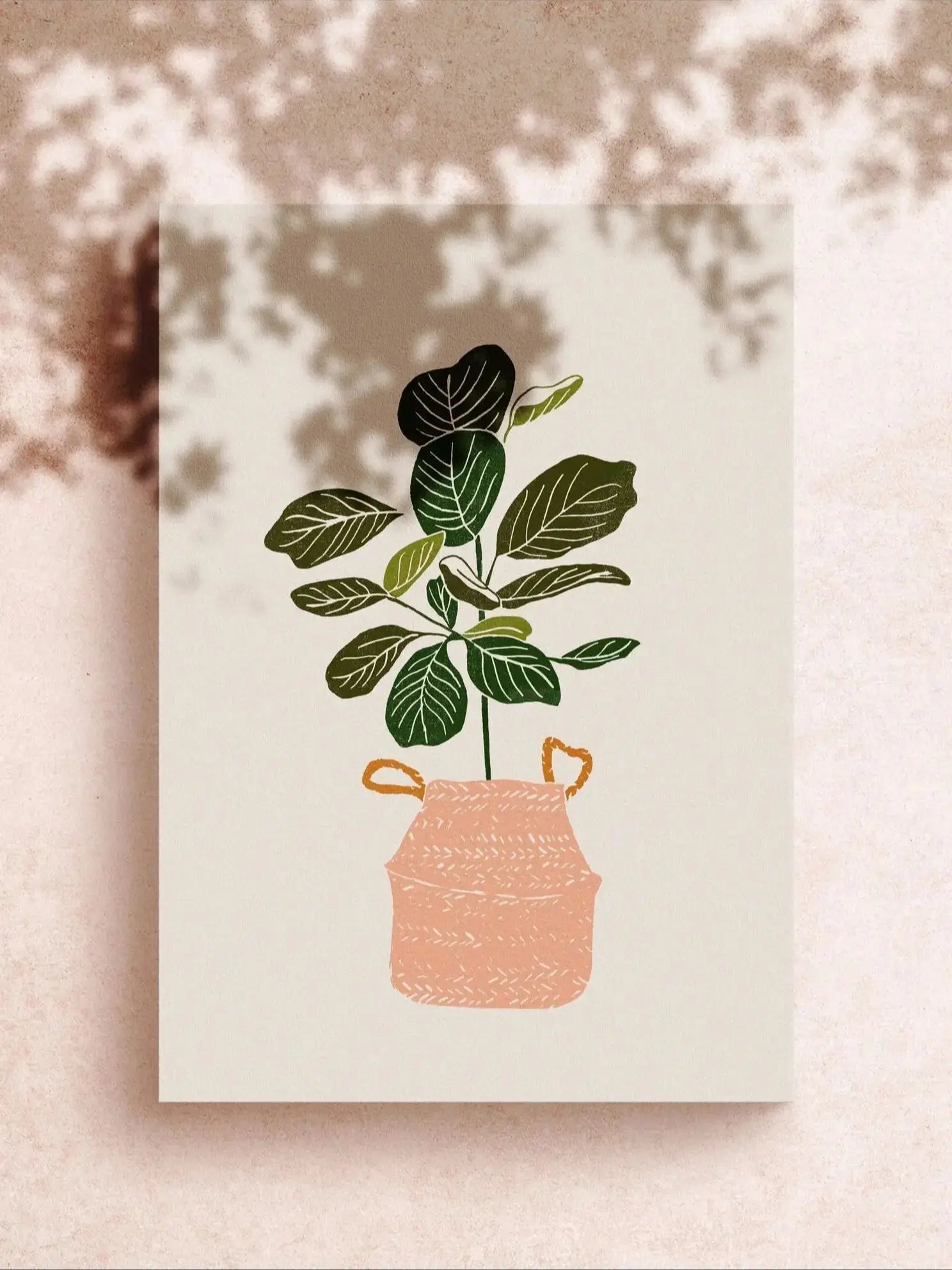 Boho Botanical Print, Fiddle Leaf Fig Printable Wall Art, Boho Prints, Nursery wall decor, House Plant Lover Wall Decor, Digital