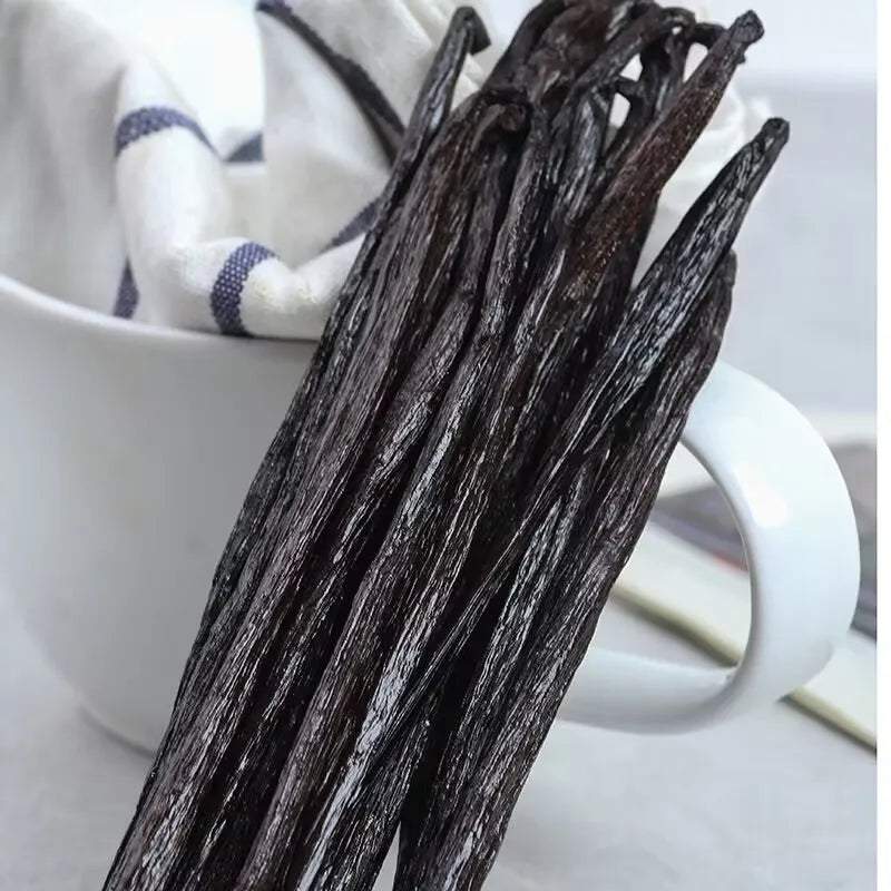 10pcs 14-15cm Natural Madagascar Vanilla Pods - Pure Bean Aroma Incense