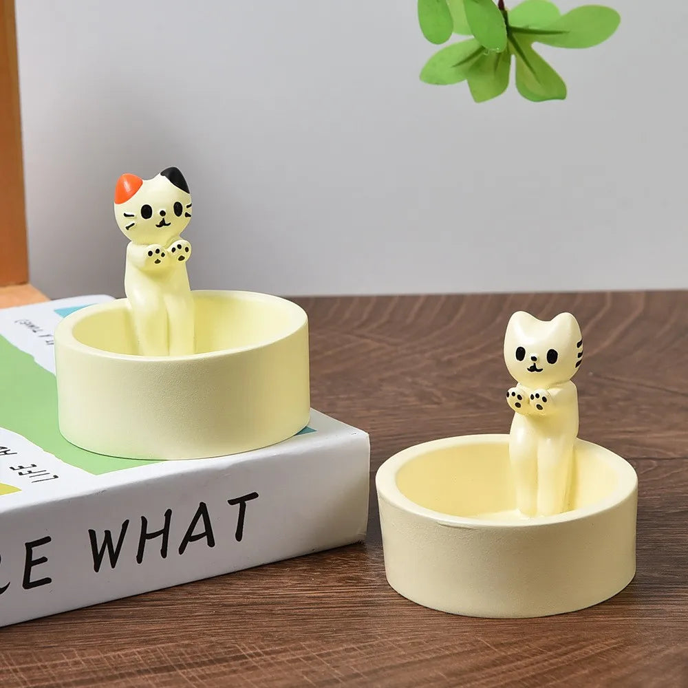 Kitten Candle Holder Cute Cat Candlestick Creative Aromatherapy Candle Holder Durable High Tempe Cartoon Candlestick Decoration