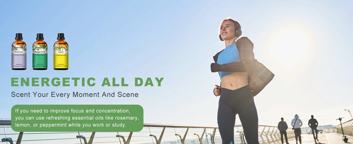 PHATOIL 30ml Lavender Lemon Eucalyptus Sandalwood Bergamot Aromatherapy Essential Oil For Diffuser,Candle Making,DIY Soap & Bomb