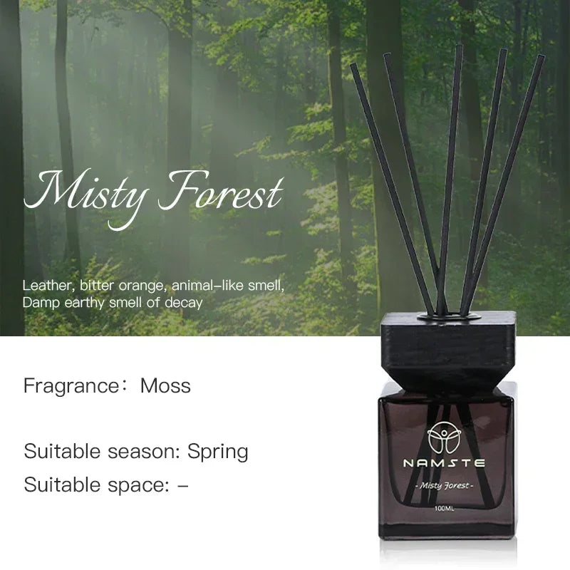 NAMSTE 100ML Fireless Reed Diffuser Oil Fragrance Replacement Stick Aroma Oil Reed Diffuser Set Scent Air Purifier For Home
