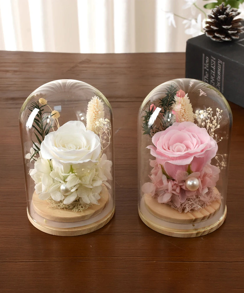 Eternal Rose Gifts for Women Preserved Forever Flowers Rose in Glass Dome Anniversary Valentine's Day Birthday Mother's Day Gift
