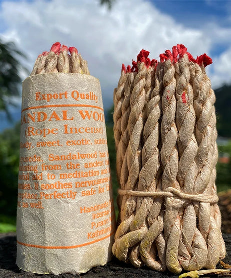 1 Bundle Handmade Traditional Nepal Rope Incense White Sage Cedar Aromatherapy Burning Rope Fragrance Yoga Meditation Sandalwood