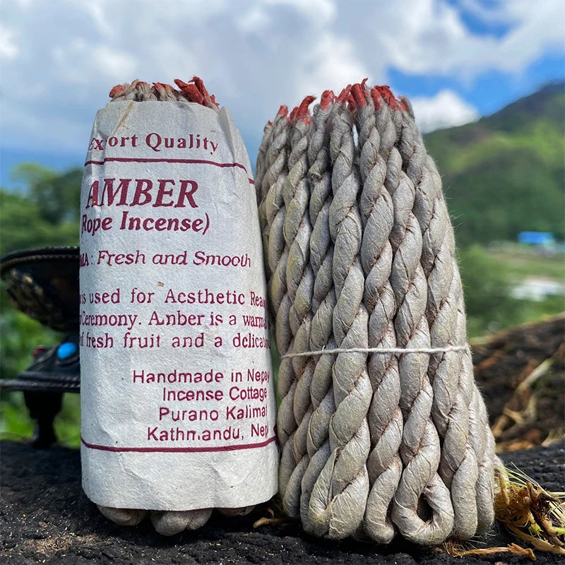 1 Bundle Handmade Traditional Nepal Rope Incense White Sage Cedar Aromatherapy Burning Rope Fragrance Yoga Meditation Sandalwood